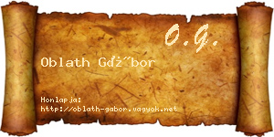 Oblath Gábor névjegykártya