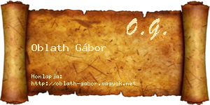 Oblath Gábor névjegykártya